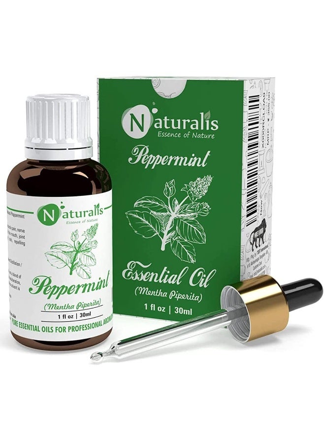 Naturalis Peppermint Essential Oil - Pure Therapeutic Grade Peppermint Oil For Hair, Skin Care, Steaming, Diffuser & Aromatherapy - Soothing Relief - 30Ml - Image 1